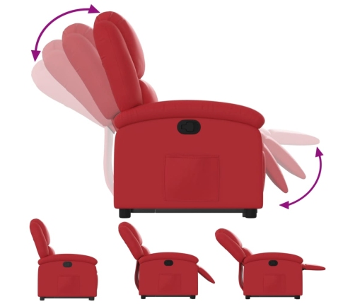 Sillón reclinable elevable cuero artificial rojo