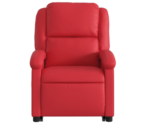 Sillón reclinable elevable cuero artificial rojo