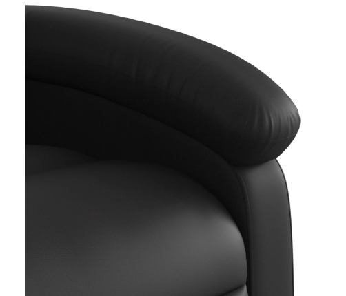 Sillón reclinable de masaje de pie cuero artificial negro