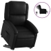 Sillón reclinable elevable eléctrico de cuero sintético negro