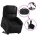 Sillón reclinable elevable eléctrico de cuero sintético negro