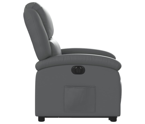 Sillón reclinable elevable eléctrico de cuero sintético gris