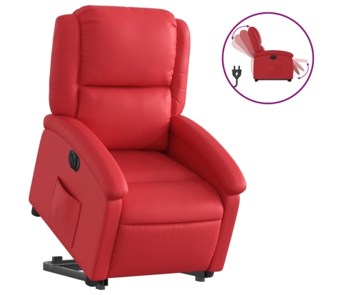 Sillón elevable eléctrico cuero artificial rojo