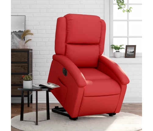 Sillón elevable eléctrico cuero artificial rojo