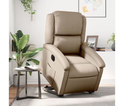 Sillón elevable eléctrico cuero artificial capuchino