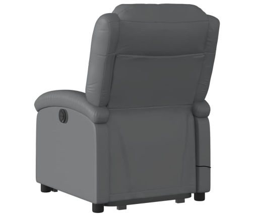 Sillón de masaje elevable eléctrico cuero sintético gris