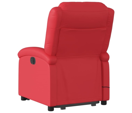 Sillón de majaje elevable eléctrico cuero artificial rojo