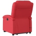 Sillón de majaje elevable eléctrico cuero artificial rojo