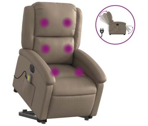 Sillón reclinable de masaje eléctrico cuero sintético capuchino