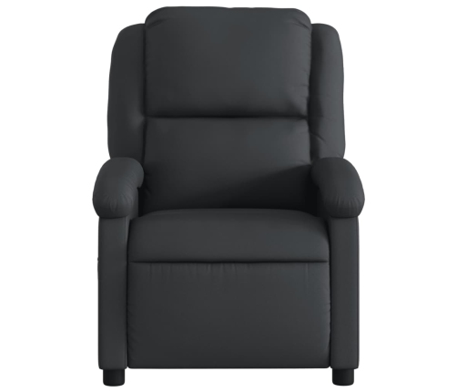 Sillón reclinable eléctrico de cuero auténtico negro