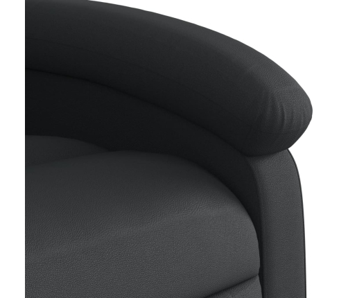 Sillón reclinable eléctrico de cuero auténtico negro