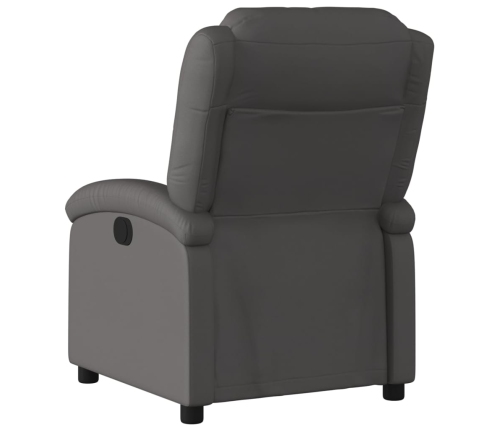 Sillón reclinable eléctrico de cuero auténtico gris