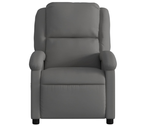 Sillón reclinable eléctrico de cuero auténtico gris