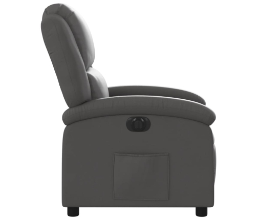 Sillón reclinable eléctrico de cuero auténtico gris