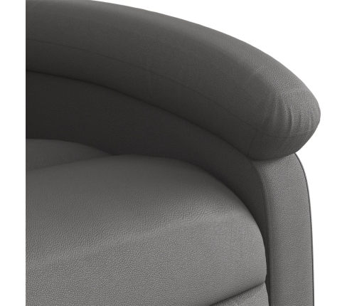 Sillón reclinable eléctrico de cuero auténtico gris