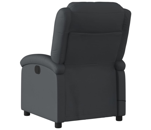 Sillón reclinable de masaje eléctrico cuero auténtico negro