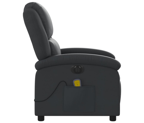 Sillón reclinable de masaje eléctrico cuero auténtico negro