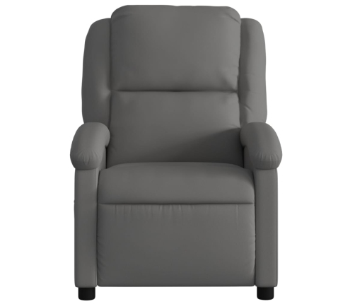 Sillón reclinable de masaje eléctrico cuero auténtico gris