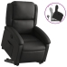 Sillón reclinable elevable cuero auténtico negro