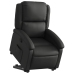 Sillón reclinable elevable cuero auténtico negro