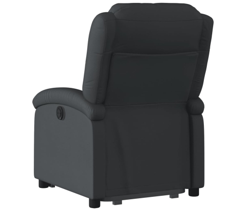 Sillón reclinable elevable cuero auténtico negro