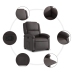 Sillón reclinable elevable cuero auténtico marrón oscuro