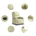 Sillón reclinable elevable cuero auténtico color crema