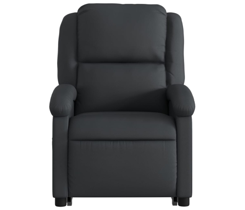 Sillón reclinable de masaje elevable cuero auténtico negro