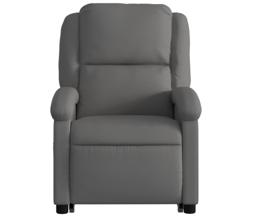 Sillón reclinable de masaje elevable cuero auténtico gris