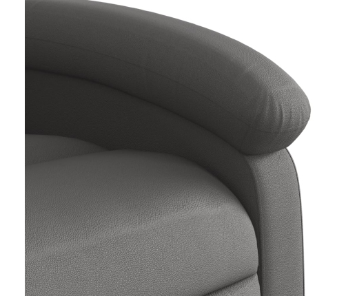 Sillón reclinable de masaje elevable cuero auténtico gris