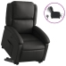 Sillón reclinable eléctrico elevable cuero auténtico negro