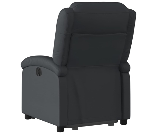 Sillón reclinable eléctrico elevable cuero auténtico negro