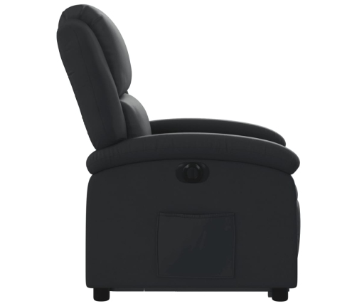 Sillón reclinable eléctrico elevable cuero auténtico negro