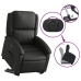 Sillón reclinable eléctrico elevable cuero auténtico negro