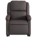 Sillón reclinable eléctrico pie cuero auténtico marrón oscuro