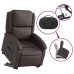 Sillón reclinable eléctrico pie cuero auténtico marrón oscuro