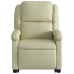 Sillón reclinable eléctrico elevable cuero auténtico crema