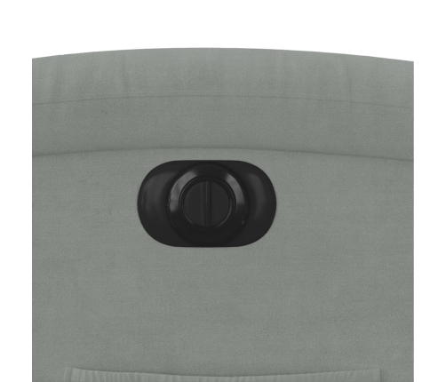 Sillón reclinable eléctrico de terciopelo gris claro