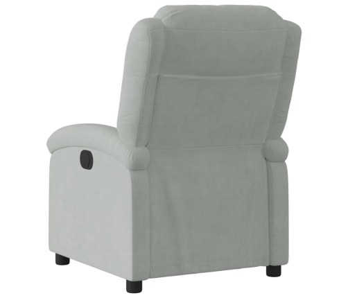 Sillón reclinable eléctrico de terciopelo gris claro