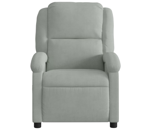 Sillón reclinable eléctrico de terciopelo gris claro