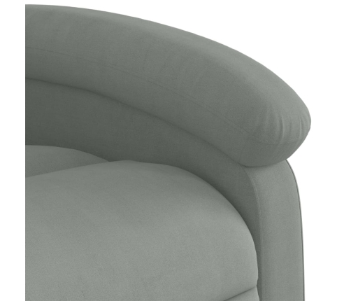 Sillón reclinable eléctrico de terciopelo gris claro