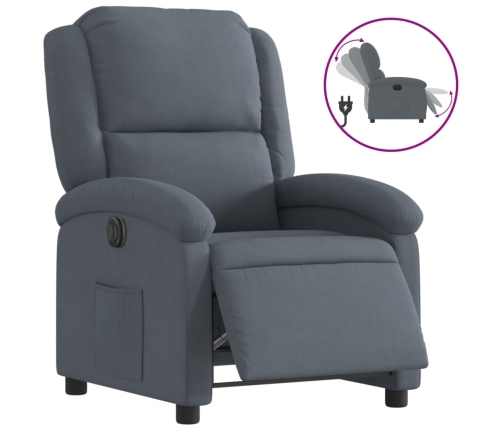 Sillón reclinable eléctrico de terciopelo gris oscuro