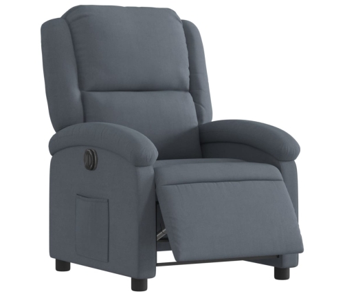 Sillón reclinable eléctrico de terciopelo gris oscuro