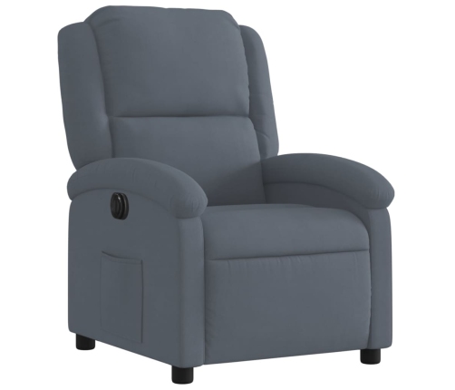 Sillón reclinable eléctrico de terciopelo gris oscuro