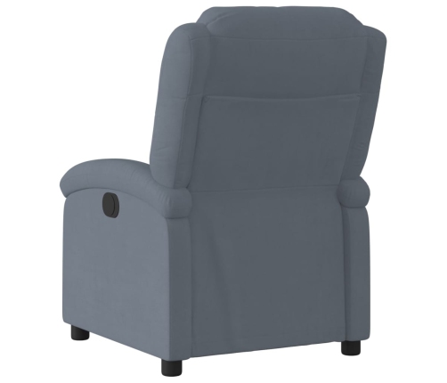 Sillón reclinable eléctrico de terciopelo gris oscuro