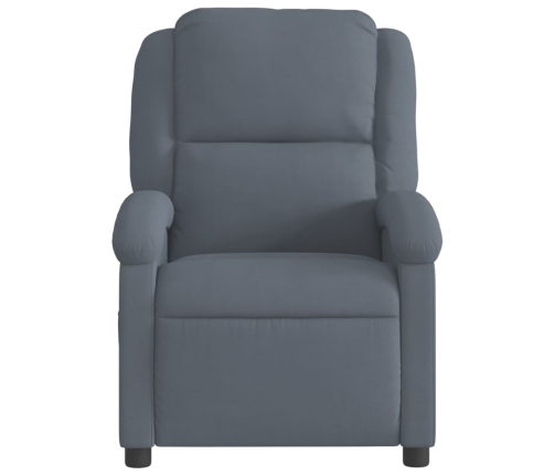 Sillón reclinable eléctrico de terciopelo gris oscuro