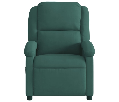 Sillón reclinable eléctrico de terciopelo verde oscuro