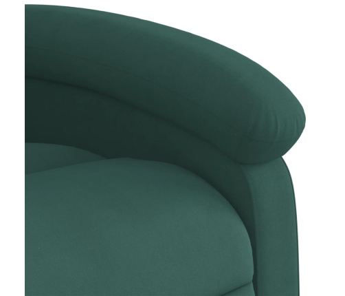 Sillón reclinable eléctrico de terciopelo verde oscuro