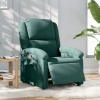 Sillón reclinable eléctrico de terciopelo verde oscuro