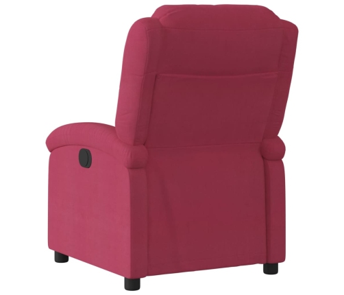 Sillón reclinable eléctrico de terciopelo rojo tinto